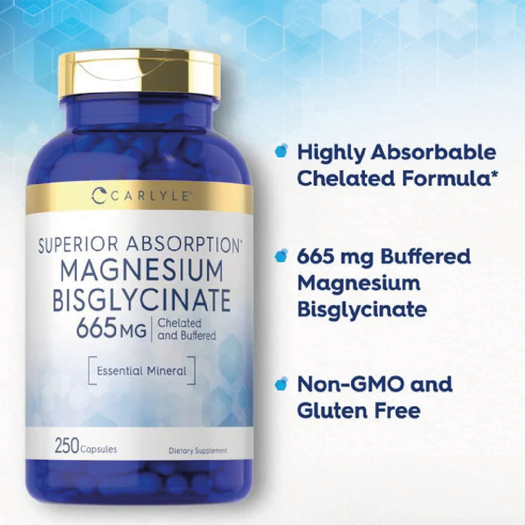 Bisglicinato de Magnesio 665 mg - 250 capsulas