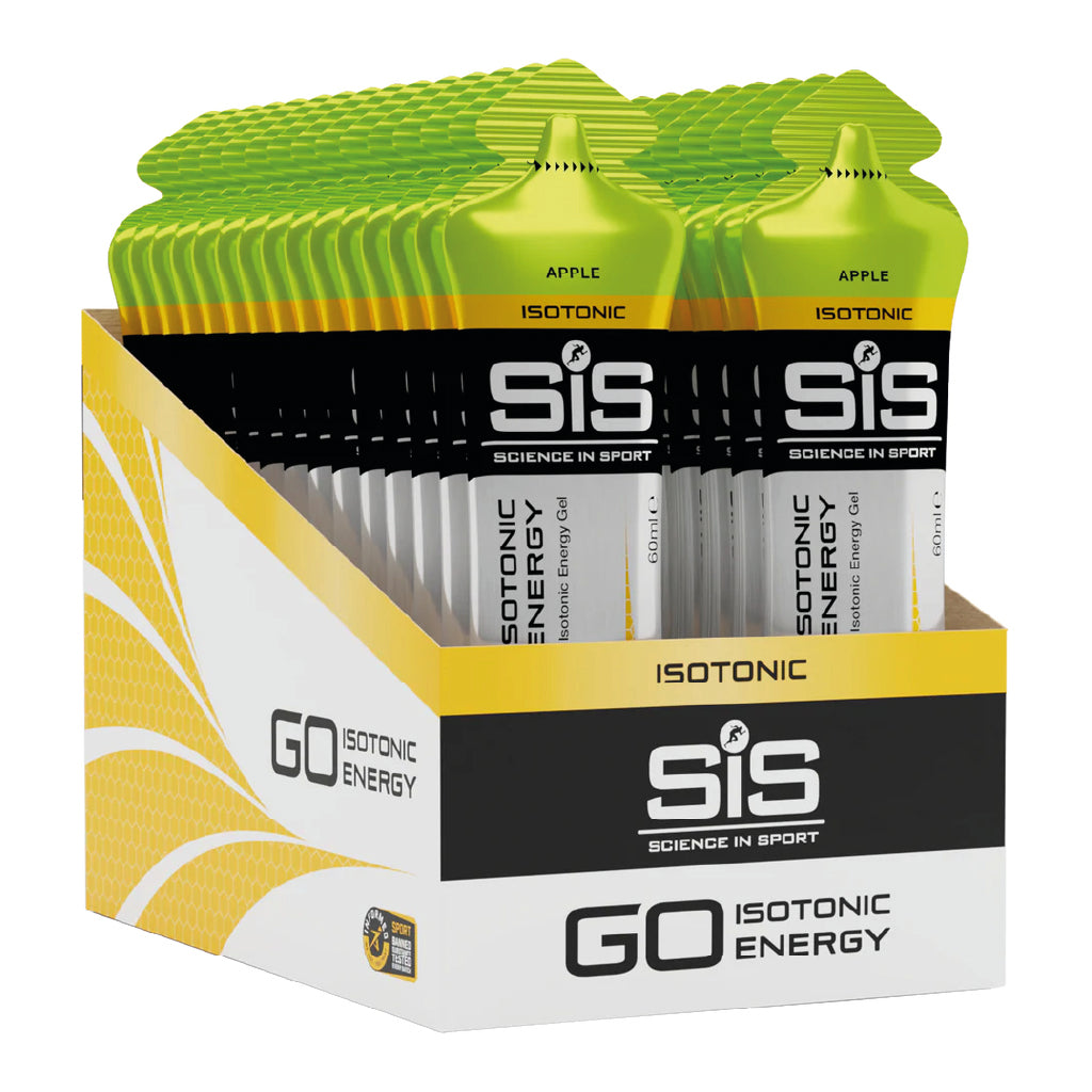 Geles SIS en Costa Rica sabor Apple para energía durante entrenamientos largos.