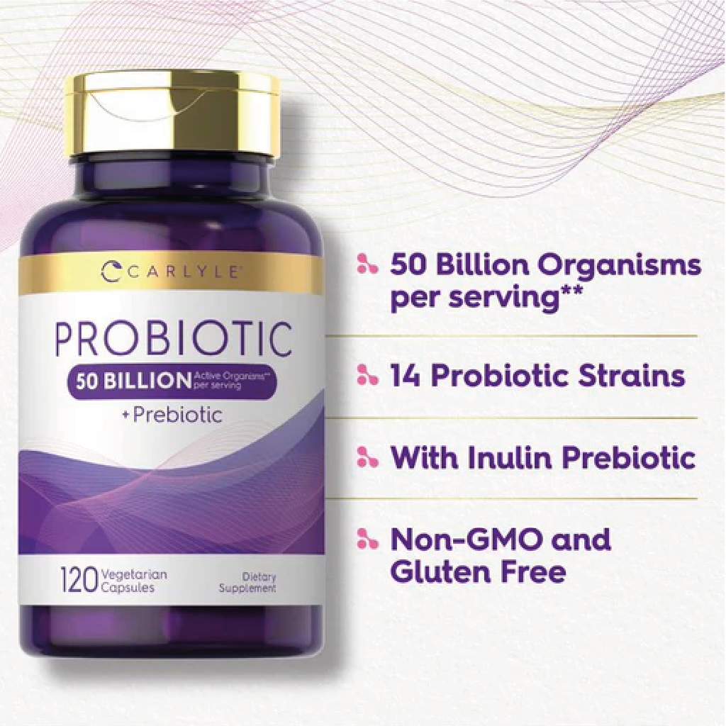 Prebiotic & Probiotic 50 Billion CFU per serving | 120 Capsules