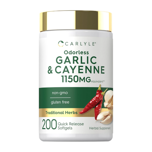 Ajo Sin Olor con Cayena 1150 mg Carlyle disponible en Costa Rica