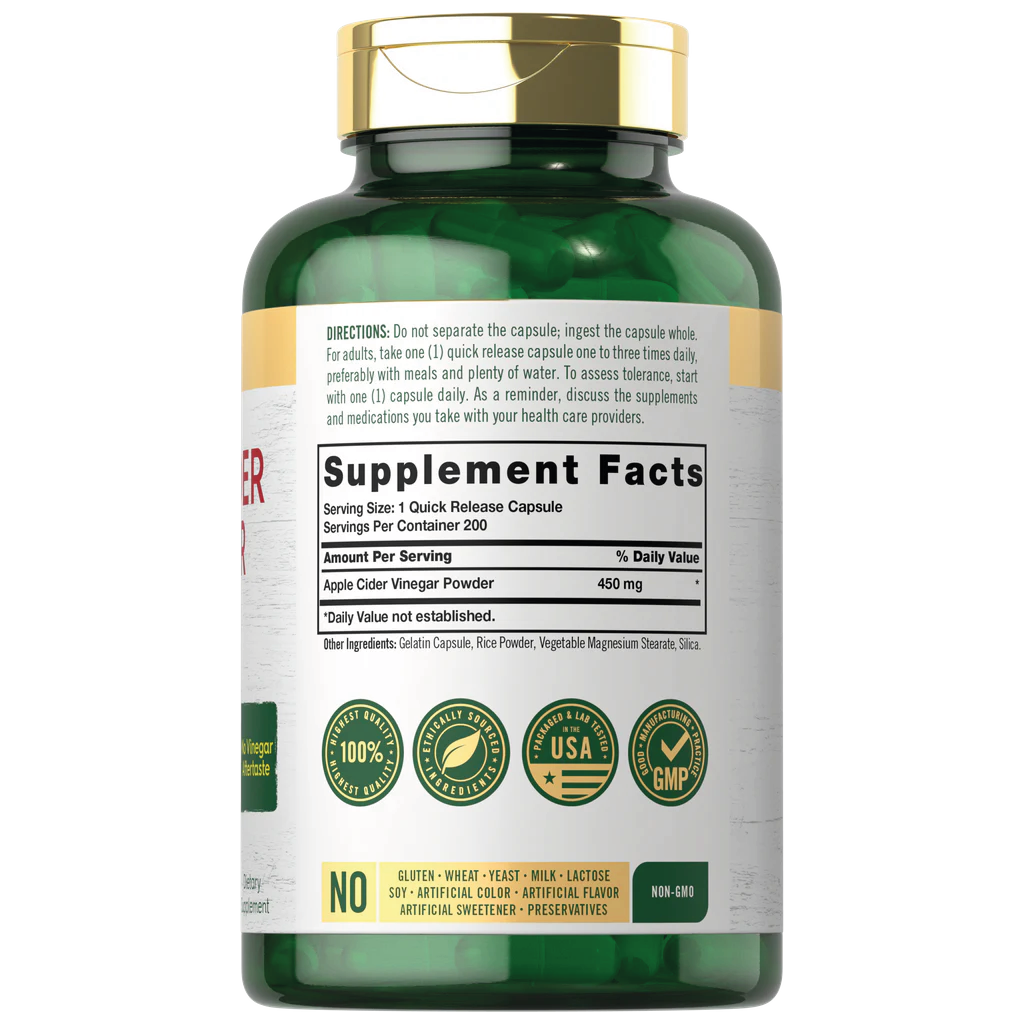 Vinagre de Cidra de Manzana 450mg | 200 Capsules
