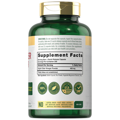 Vinagre de Cidra de Manzana 450mg | 200 Capsules