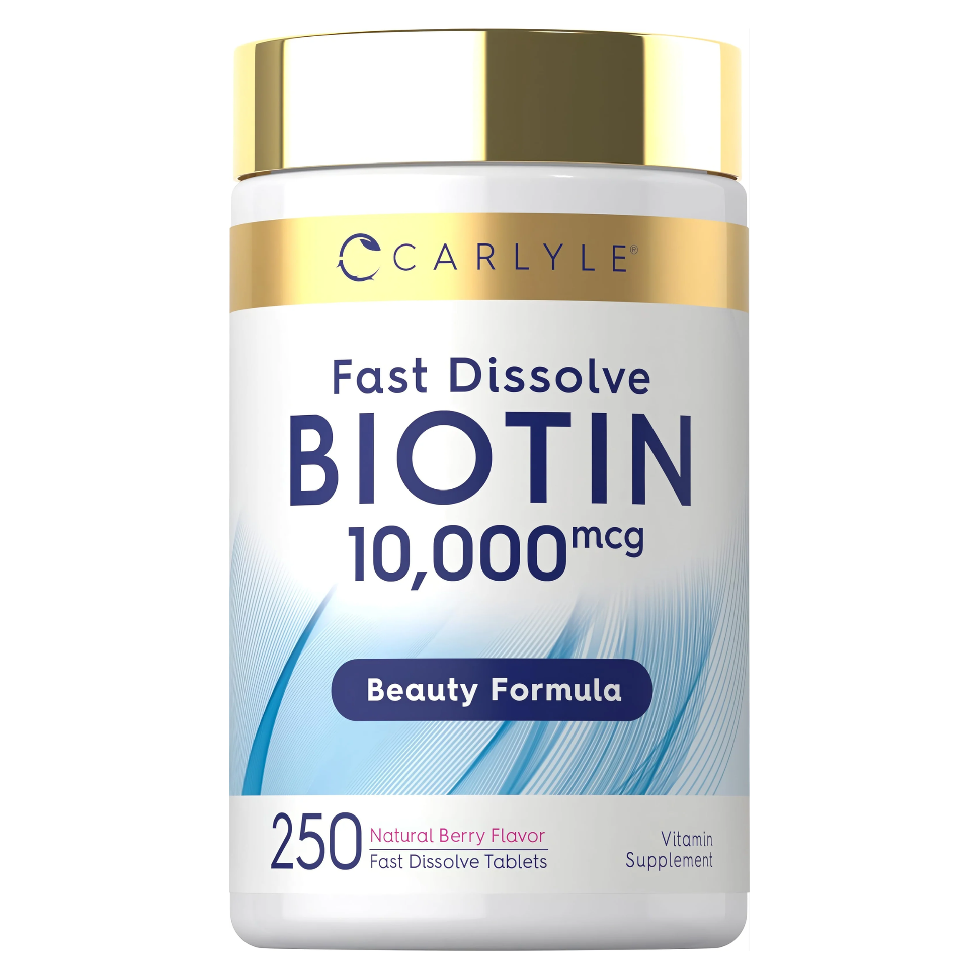 Biotina Carlyle 10000 mcg Fast Dissolve 250 tabletas sabor natural frutos rojos en Costa Rica