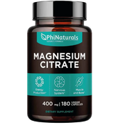Citrato de magnesio PhiNaturals 400 mg de 180 cápsulas