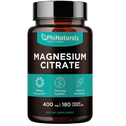 Citrato de magnesio PhiNaturals 400 mg de 180 cápsulas