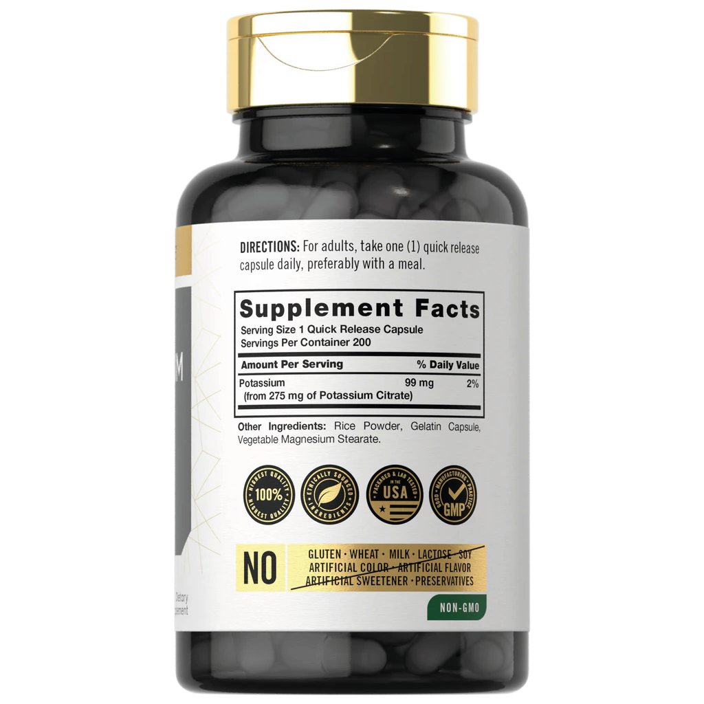 Citrato de potasio 99mg | 200 Capsules