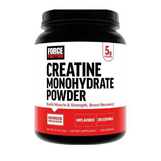 Creatina monohidratada Force Factor de 1 kg y 200 porciones