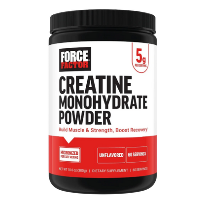 Creatina monohidratada Force Factor de 300 g y 60 porciones