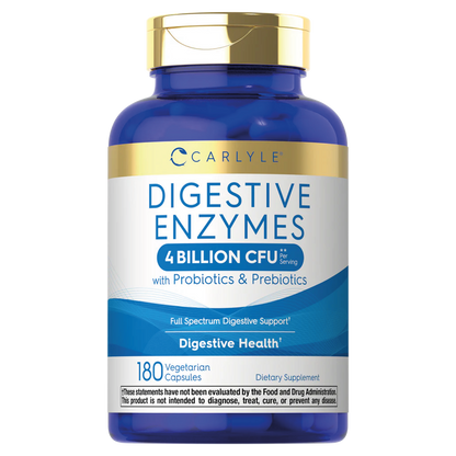Digestive Enzymes with Probiotics & Prebiotics | 180 Capsules