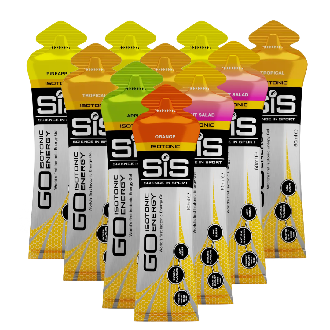 Geles SIS Pack 10 Mix Tropical con sabores Pineapple, Tropical, Fruit Salad, Orange y Apple en Costa Rica.
