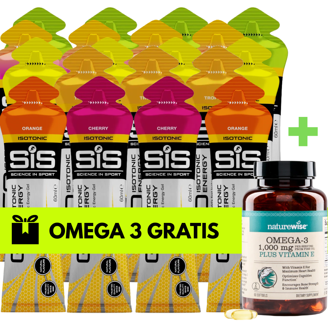 Geles SIS Pack 20 Runner Favorites con sabores Apple, Fruit Salad, Pineapple, Tropical, Cherry y Orange en Costa Rica.