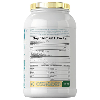 Frasco de Multi Colágeno 10000 mg Carlyle 2.54 libras colágeno hidrolizado en polvo