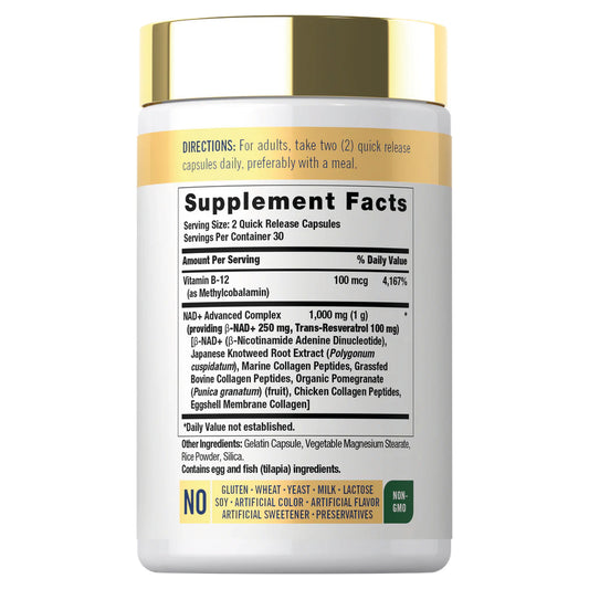 NAD+ 1000mg - 60 cápsulas