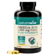 Omega-3 con vitamina E NatureWise de 180 cápsulas