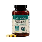 Omega-3 con vitamina E NatureWise de 60 cápsulas