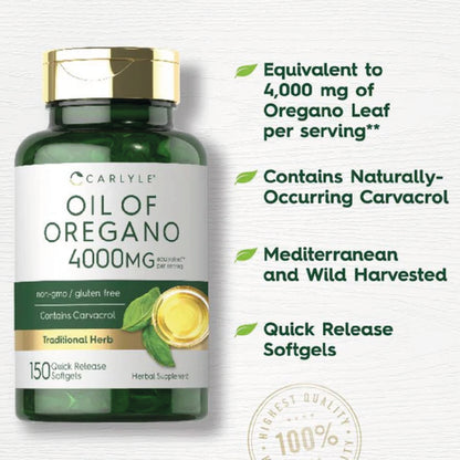 Oregano Oil 4000mg  | 150 Softgels