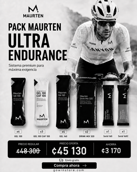 Pack Maurten Ultra Endurance Costa Rica - Gel 100, Gel 100 CAF 100, Gel 160, Drink Mix 320, Solid 160 y Solid 160C