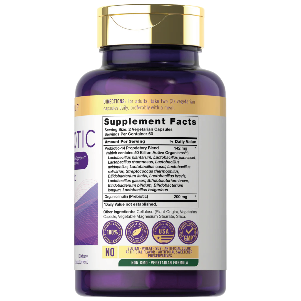 Prebiotic & Probiotic 50 Billion CFU per serving | 120 Capsules