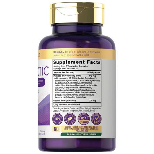Prebiotic & Probiotic 50 Billion CFU per serving | 120 Capsules