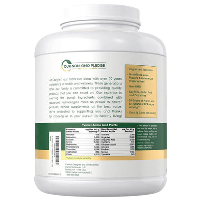 Proteína vegana Carlyle de guisante sin gluten ni soya para batidos y recetas