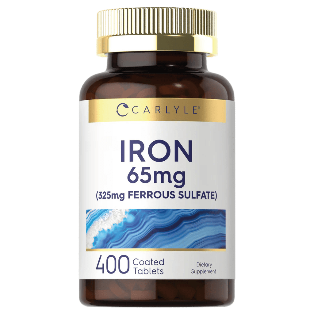 Hierro 65 mg Carlyle en tabletas de sulfato ferroso con 400 tabletas