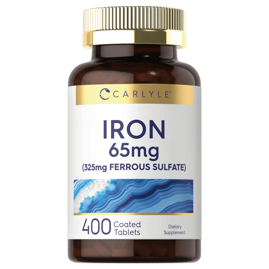 Hierro 65 mg Carlyle en tabletas de sulfato ferroso con 400 tabletas